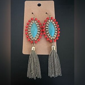 NEW Coral & Turquoise Navajo Earrings ❤️